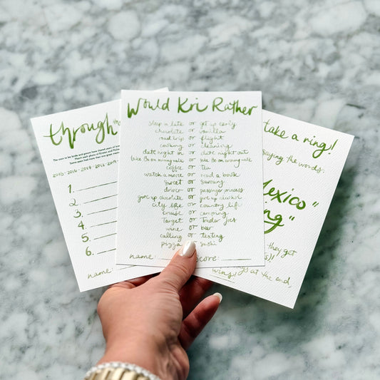 The Bach and Shower Game Cards