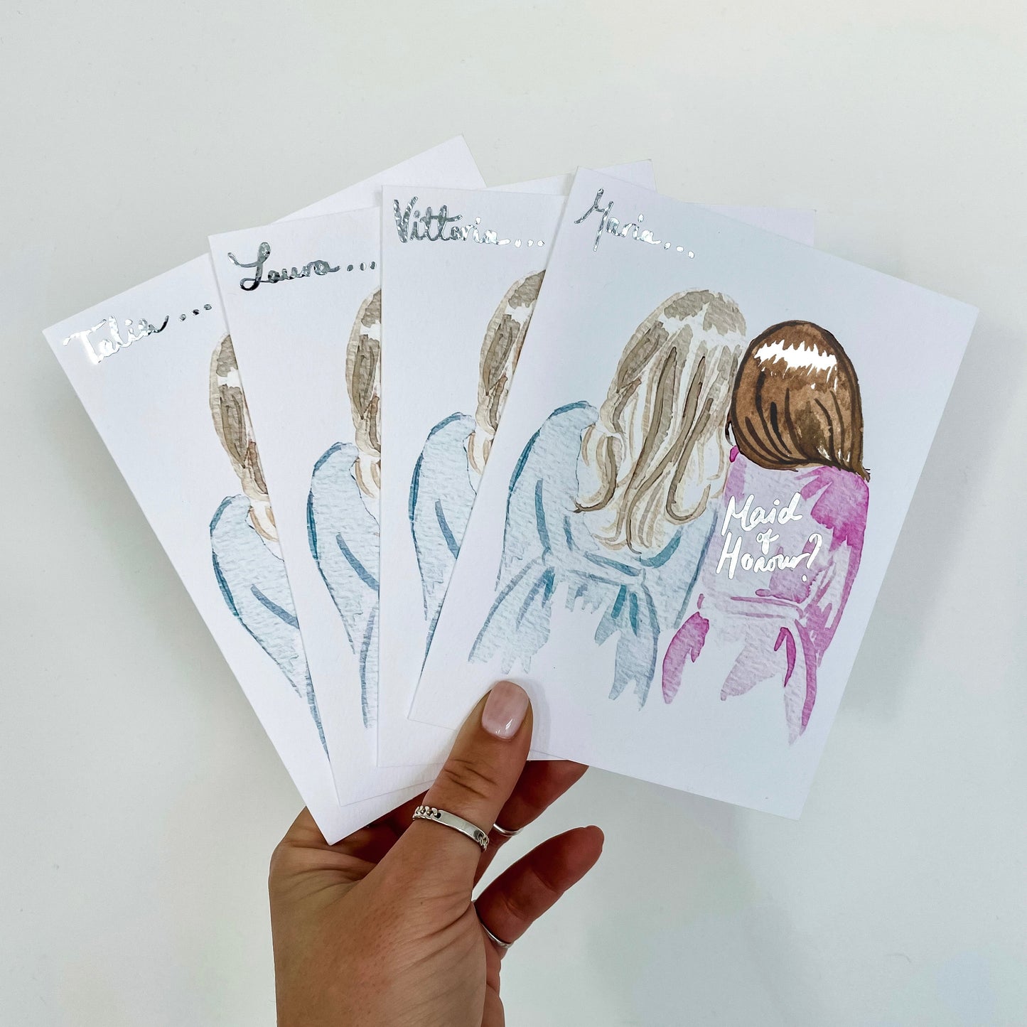 Bridesmad proposal card with name written on it. Bridesmaid card. Custom bridesmaid greeting card.