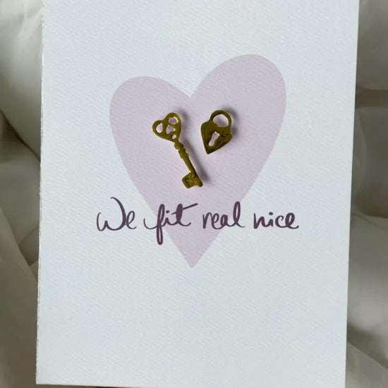 The Lock and Key Card. Valentine's Day card. Anniversary card.
