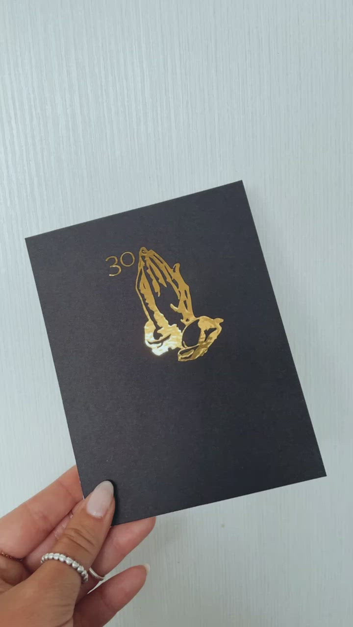 The Drake 6 God Prayer Hands Card. Drake Inspired Card. Birthday Card. Thank You Card. Custom Cards Toronto. Custom Cards Canada.