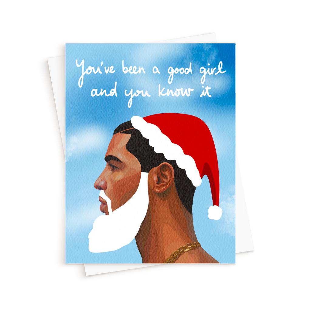 Santa Drake Memes Funny Will Smith Slap Christmas Card / Out Your
