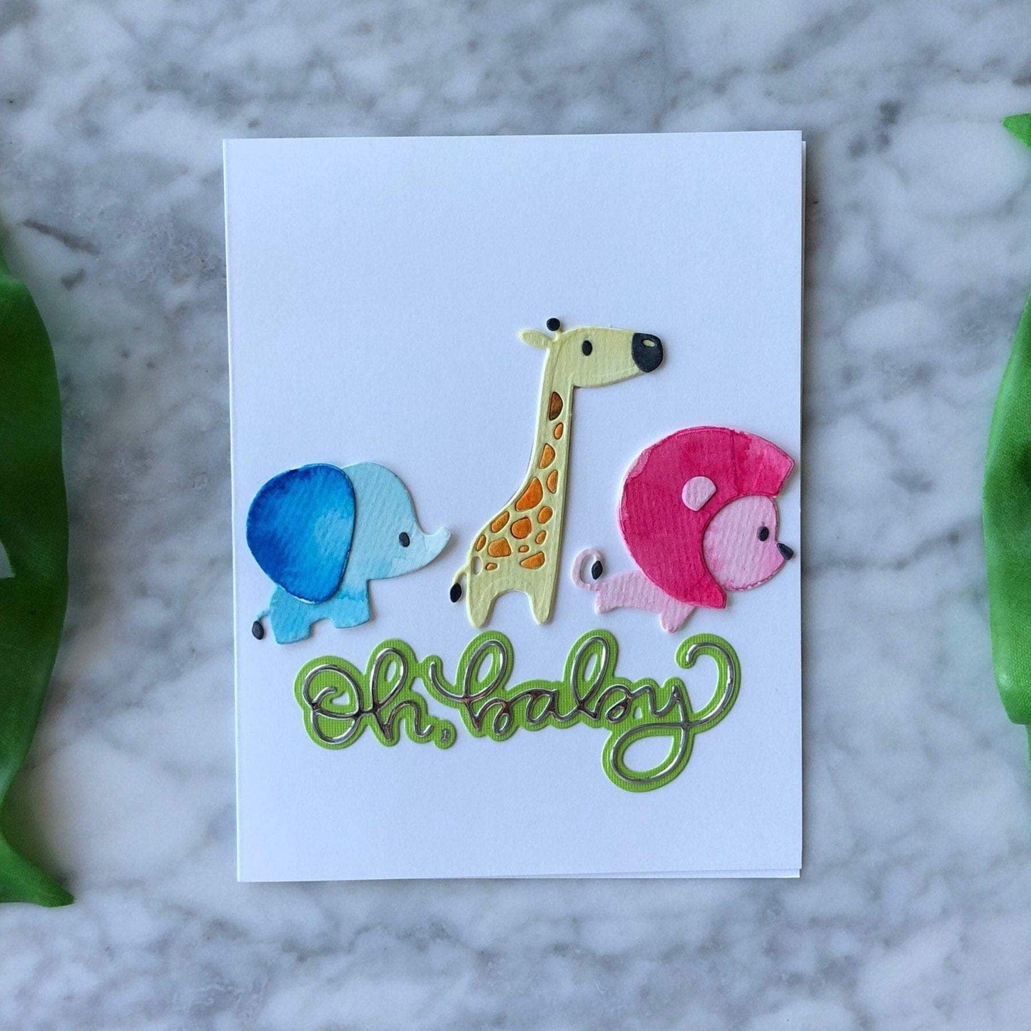 The Baby Animals Card. Baby Shower Cards. New Baby Greeting Card.