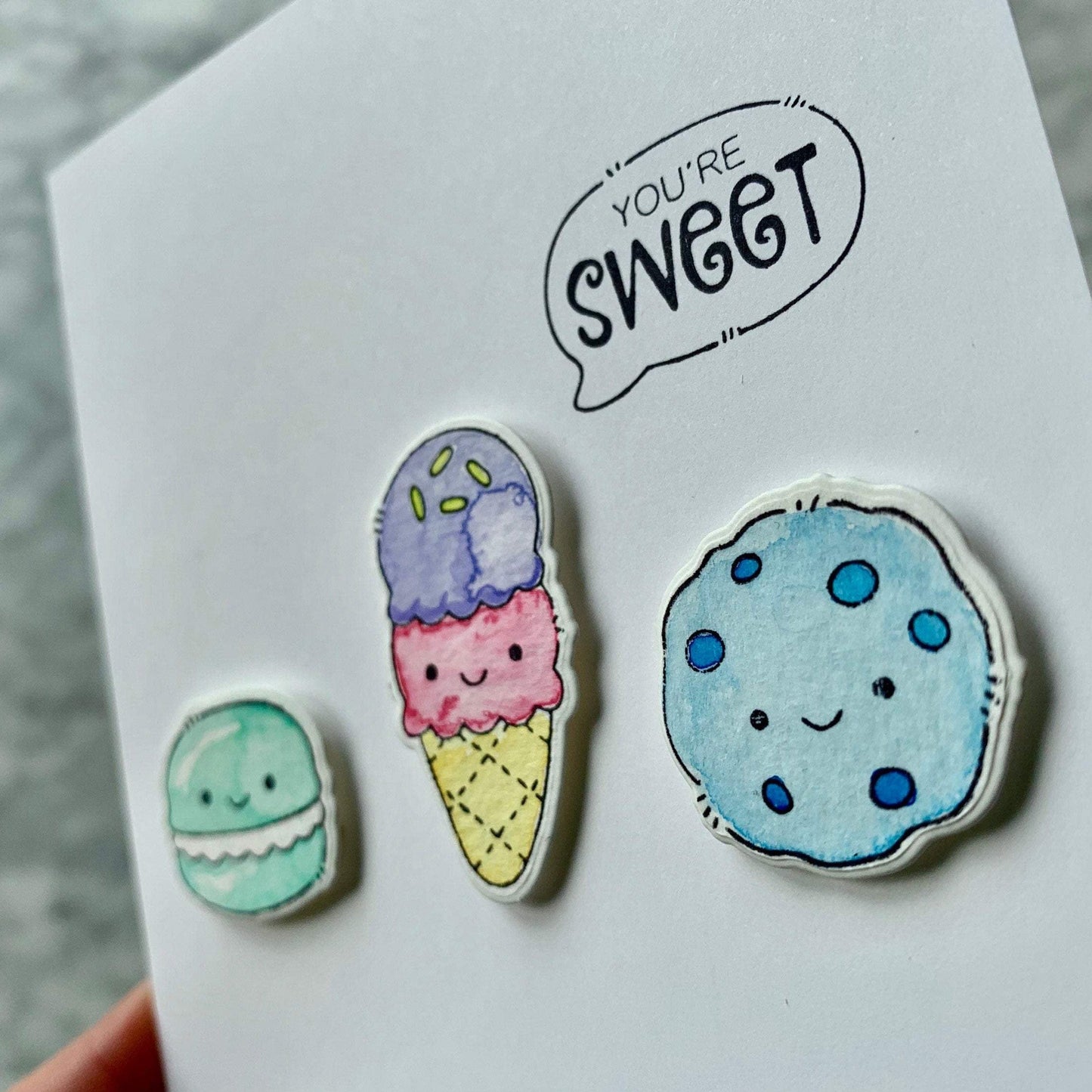 The Sweet Treats Card. Handmade greeting card.