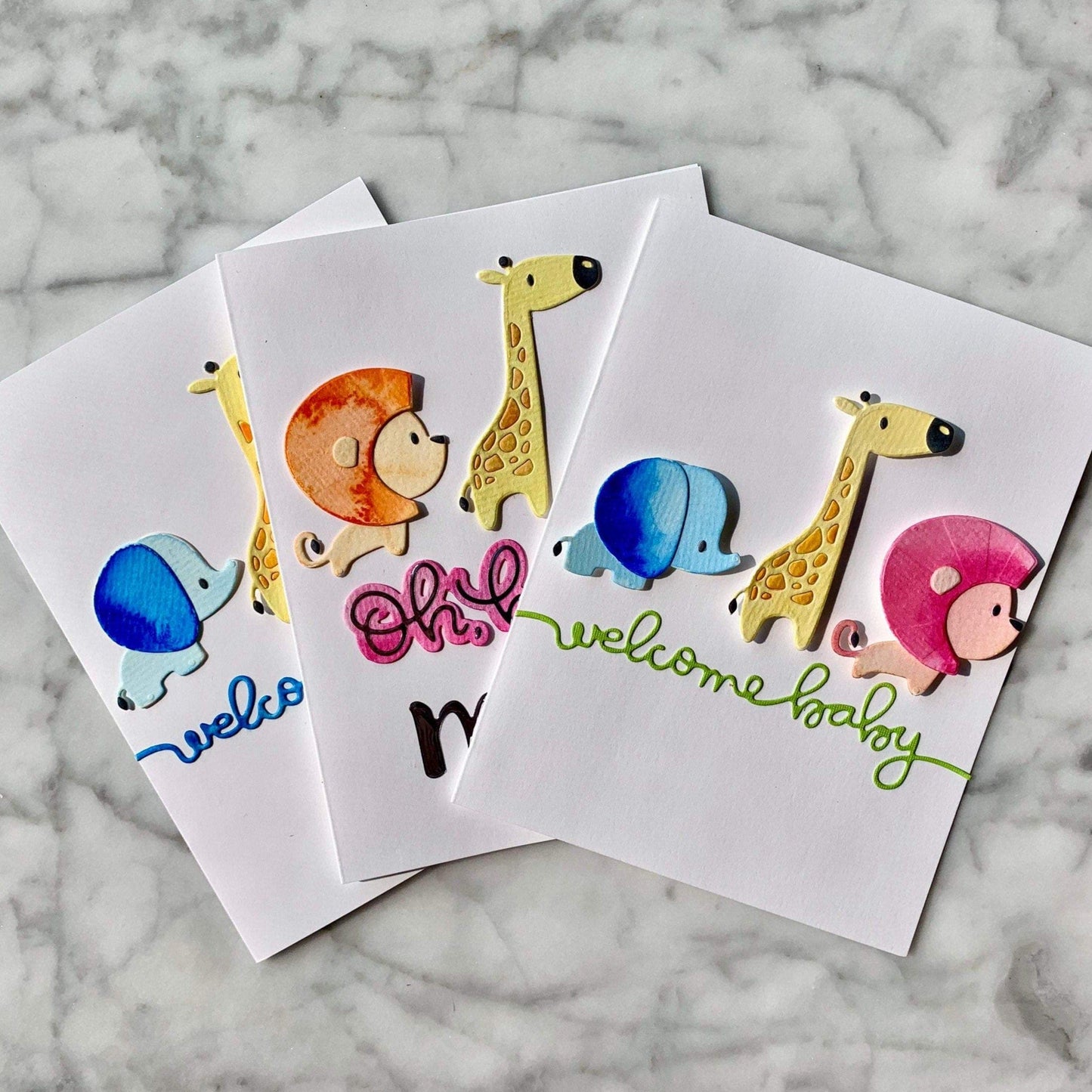 The Baby Animals Card. Baby Shower Cards. New Baby Greeting Card.