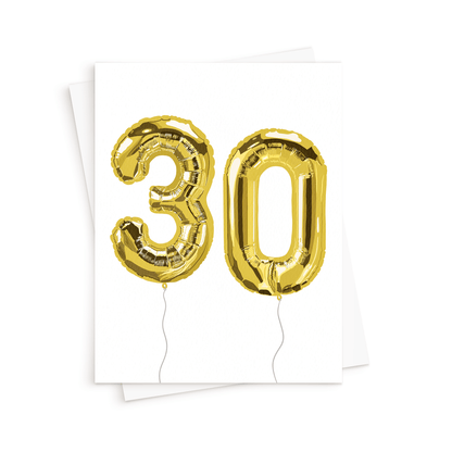 The Number Balloons Card. Custom birthday cards.