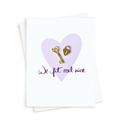 The Lock and Key Card. Valentine's Day card. Anniversary card.