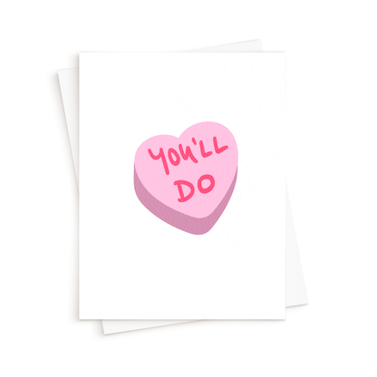 The Candy Heart Card. Funny Valentines day card. Funny Anniversary card.