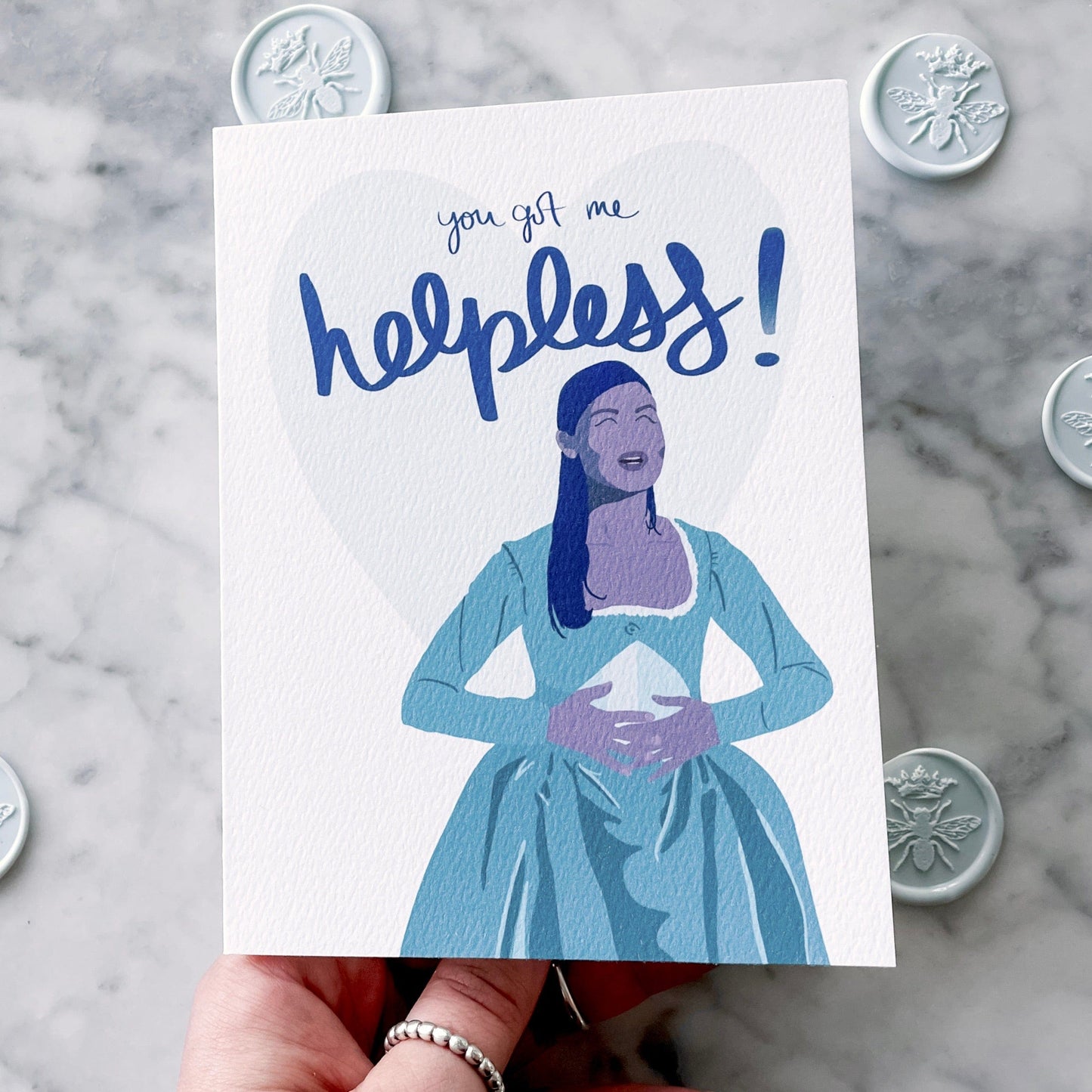 The Hamilton Helpless Card. Hamilton Musical Card. Custom and fun greeting card.