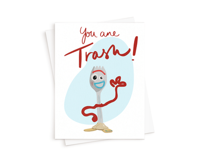 The Forky Trash Card. Toy Story Birthday Card. Funny Birthday Card.