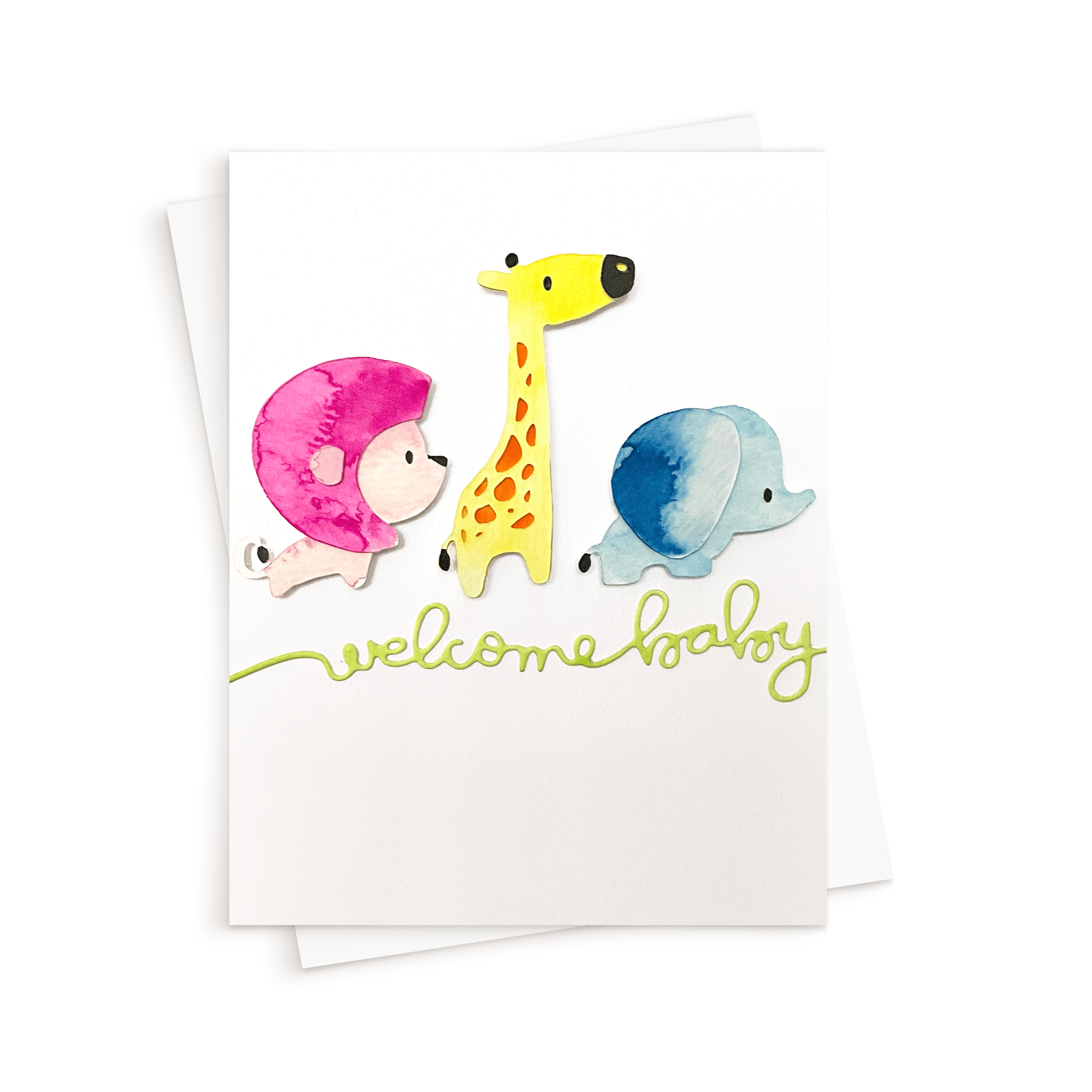 The Baby Animals Card. Baby Shower Cards. New Baby Greeting Card.