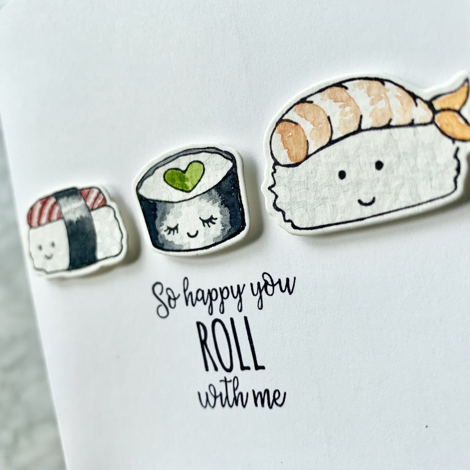 The Roll with Me Sushi Card. Custom & Fun Greeting Cards