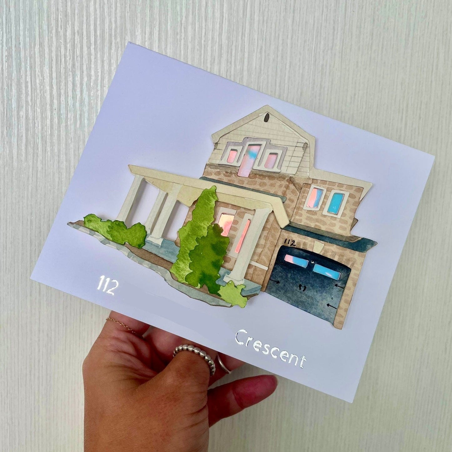The Custom House Portrait Card. Cards for real estate clients. Housewarming Card.
